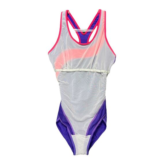 AQUASPHERE Womens Training One Piece Swimsuit Size M Racerback Retro Sportswear - Picture 3 of 8